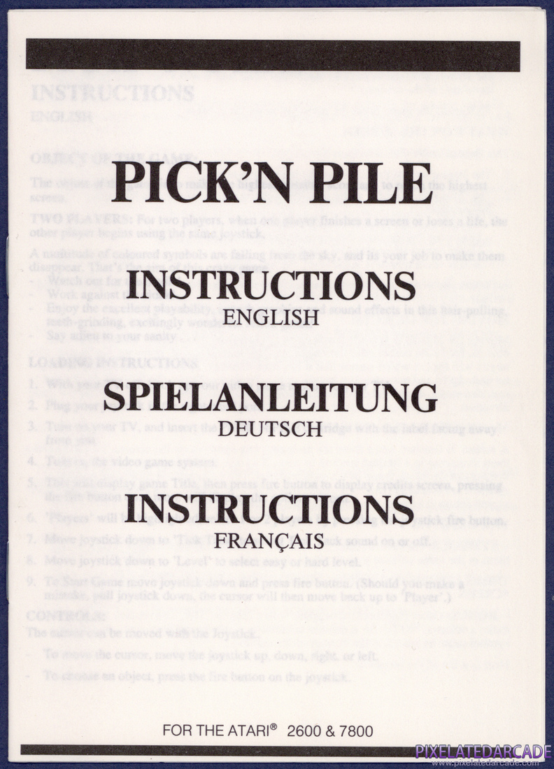 Pick'n Pile: Instruction Manual - Page 1