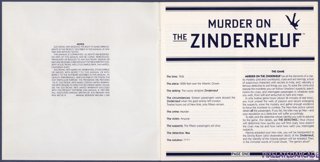Murder on the Zinderneuf: Instruction Manual - Pages 0 - 1