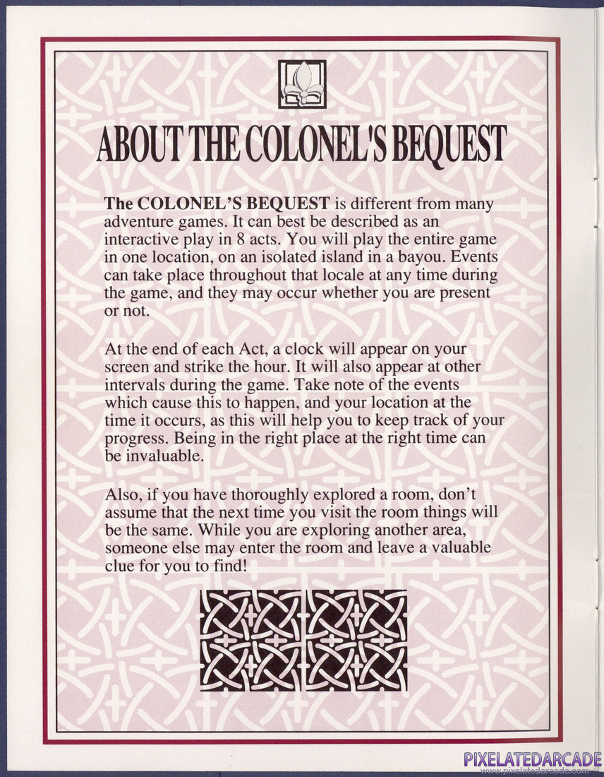 The Colonel's Bequest: Instruction Manual - Page 1