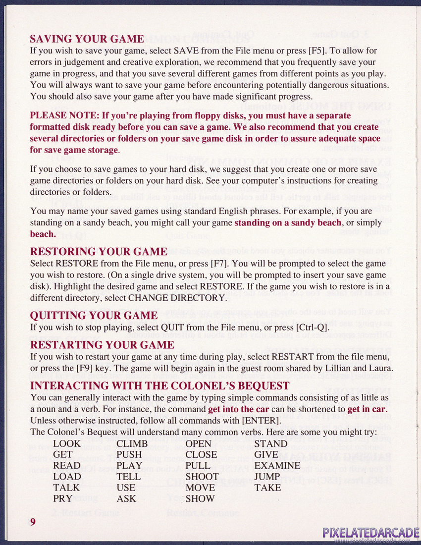 The Colonel's Bequest: Instruction Manual - Page 17