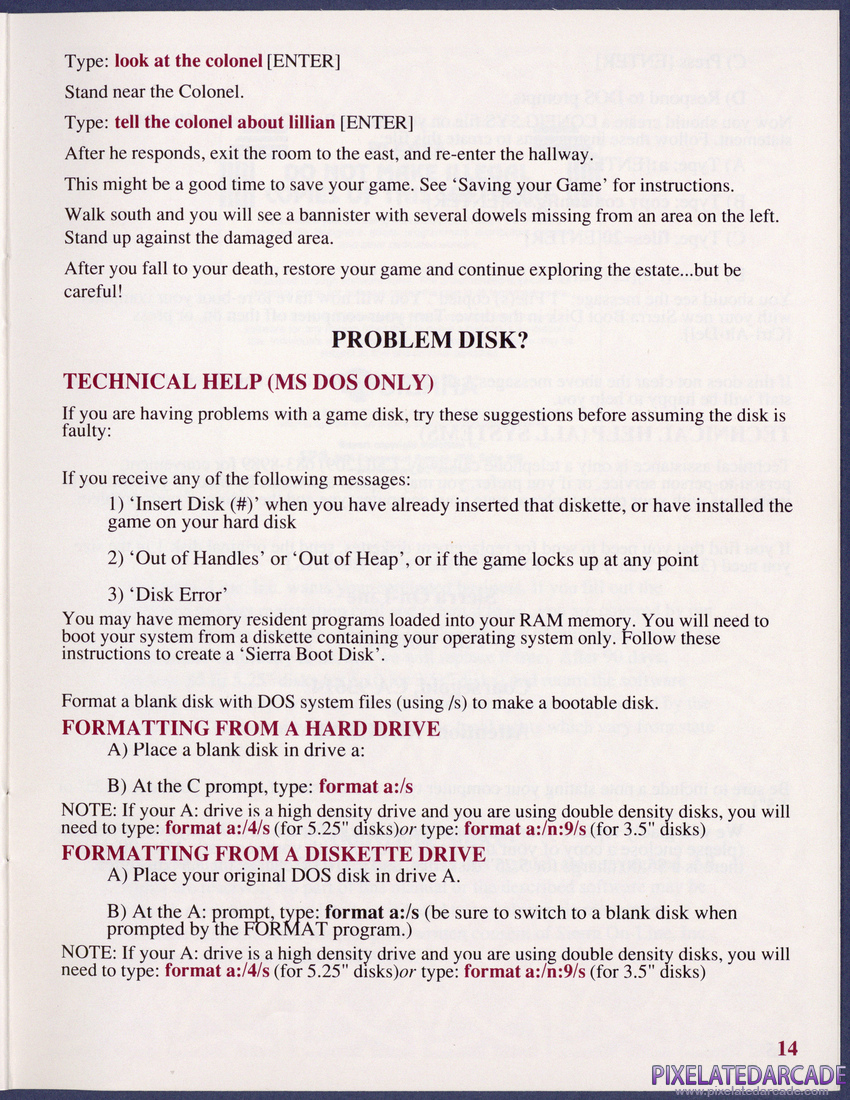The Colonel's Bequest: Instruction Manual - Page 22