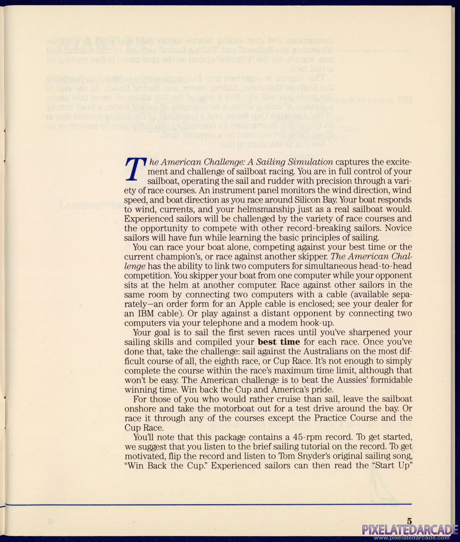 The American Challenge: A Sailing Simulation: Instruction Manual - Page 5