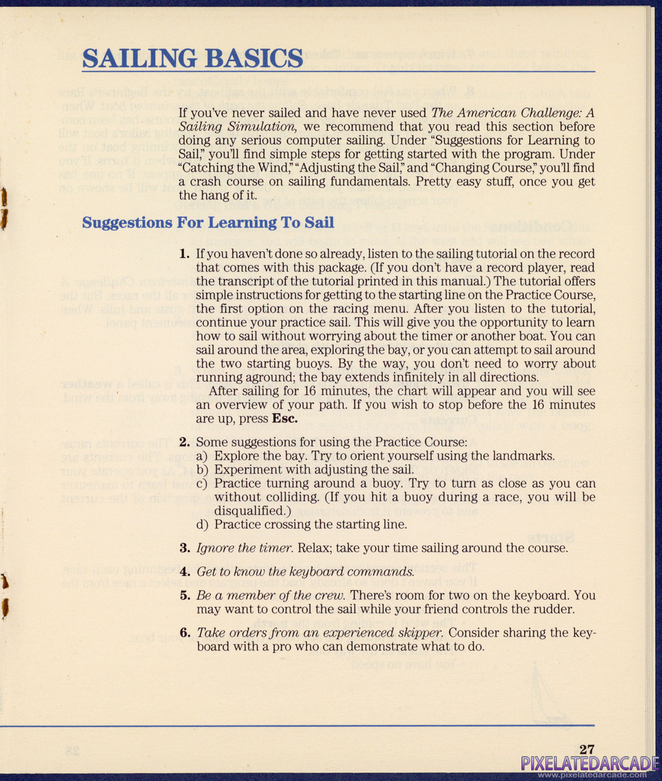 The American Challenge: A Sailing Simulation: Instruction Manual - Page 27