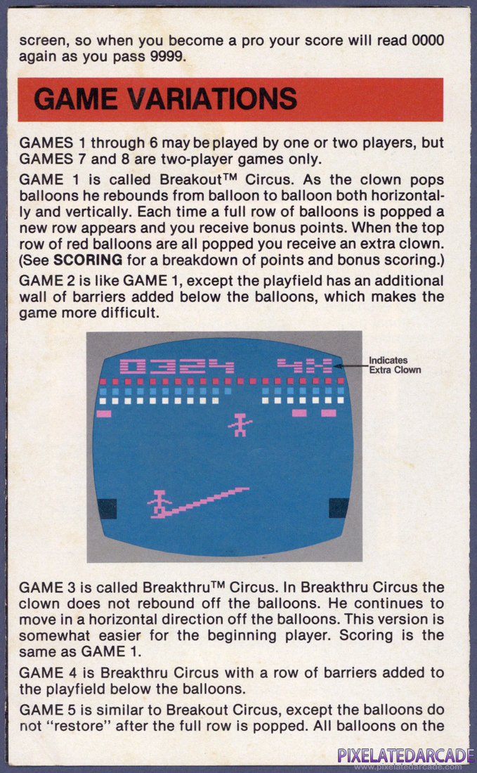 Circus Atari: Instruction Manual - Page 5