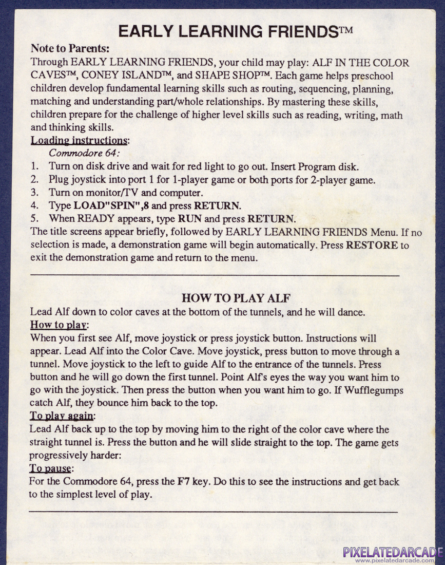 Early Learning Friends: Instruction Manual - Page 1