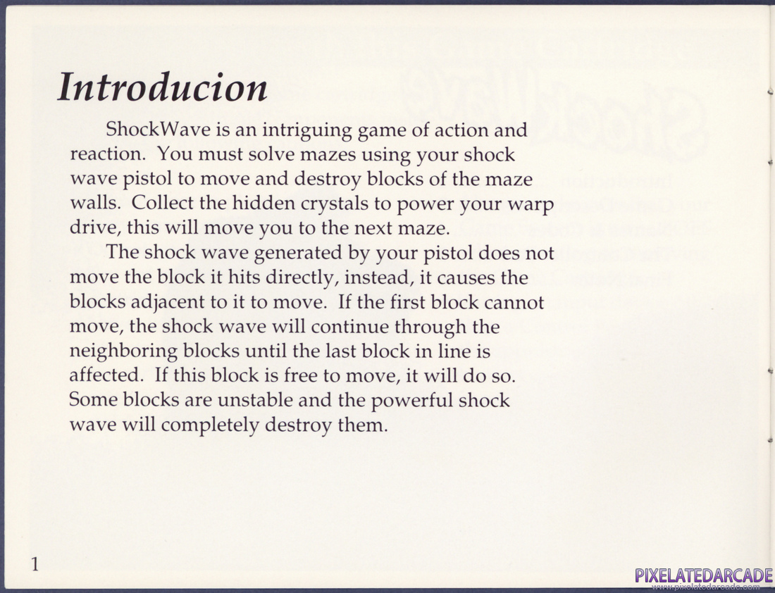 ShockWave: Instruction Manual - Page 1