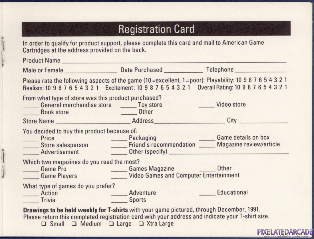 ShockWave: Instruction Manual - Warranty registration card page 3