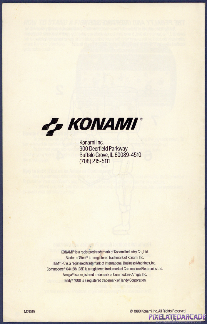 Blades of Steel: Instruction Manual - Back Cover