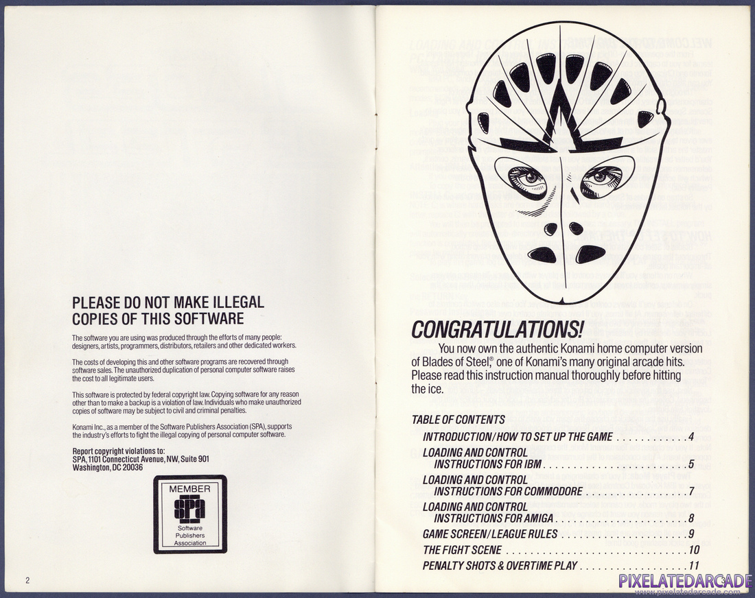 Blades of Steel: Instruction Manual - Pages 2 - 3