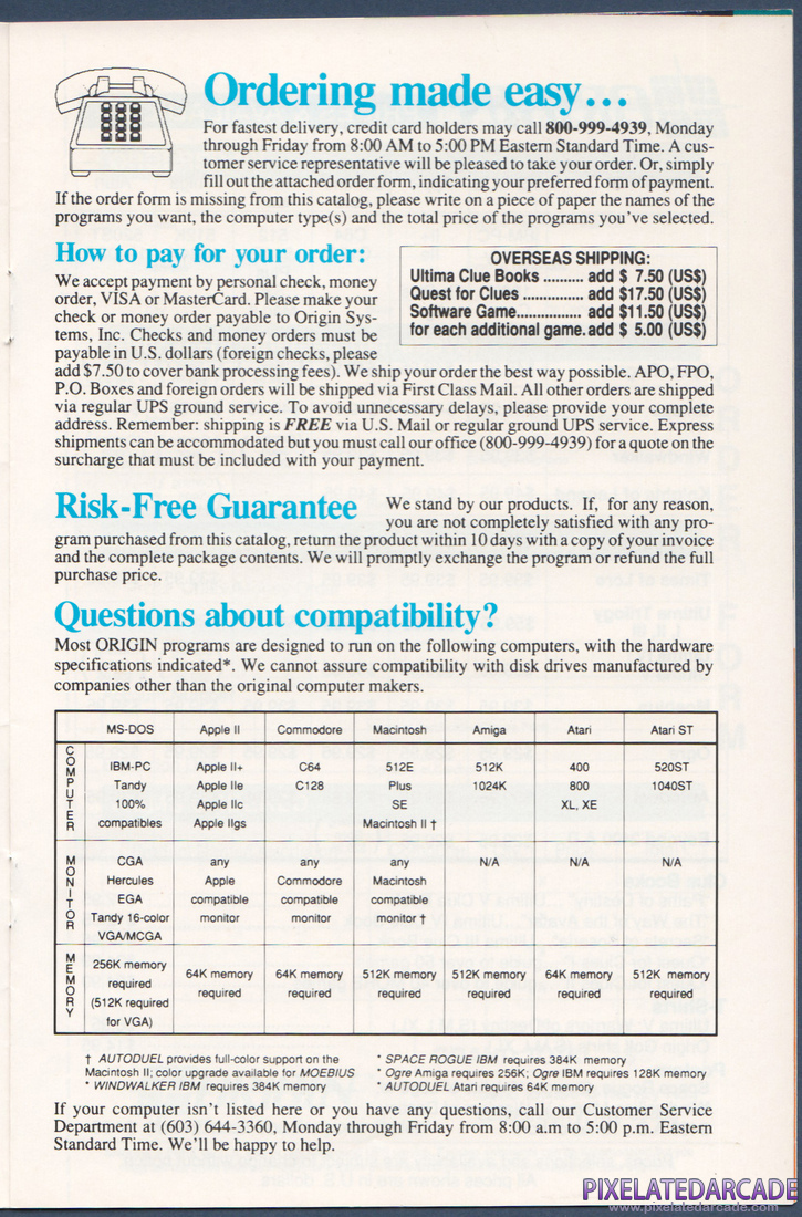 ORIGIN Systems, Inc.: 1990 Product Catalog - Page 7