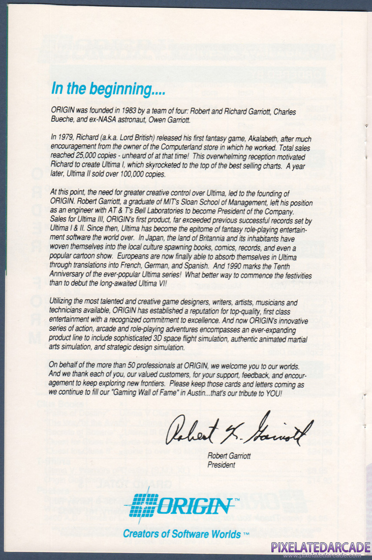 ORIGIN Systems, Inc.: 1990 Product Catalog - Page 10