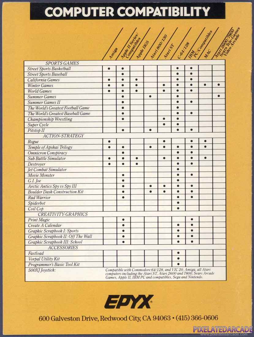 Epyx, Inc.: 1988 Product Catalog - Page 11
