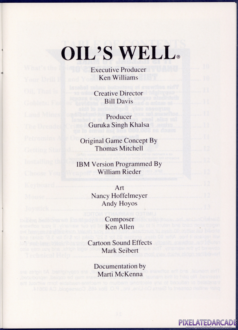 Oil's Well: Instruction Manual - Page 2