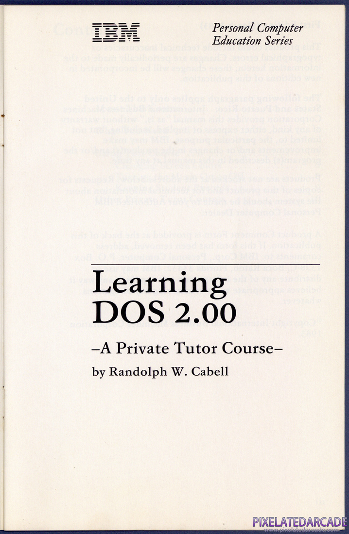 Learning DOS 2.00: Instruction Manual - Page 3