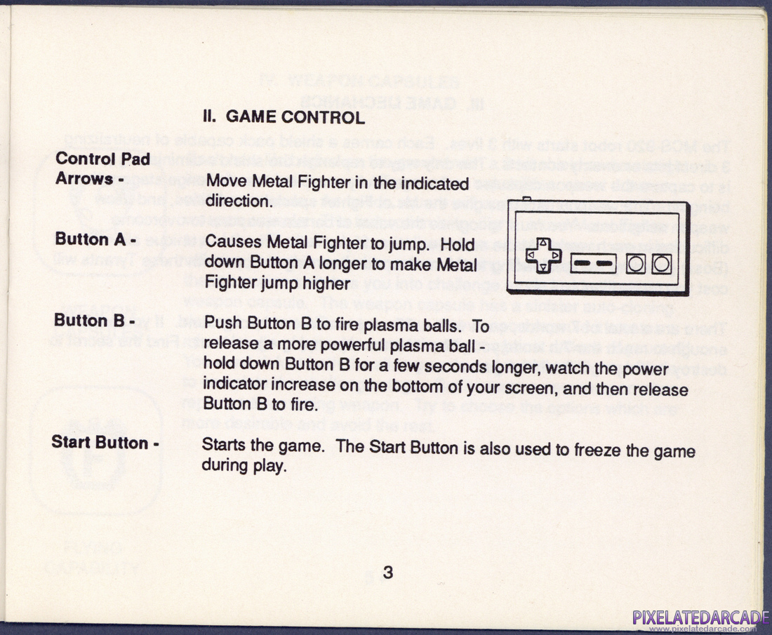 Metal Fighter: Instruction Manual - Page 3