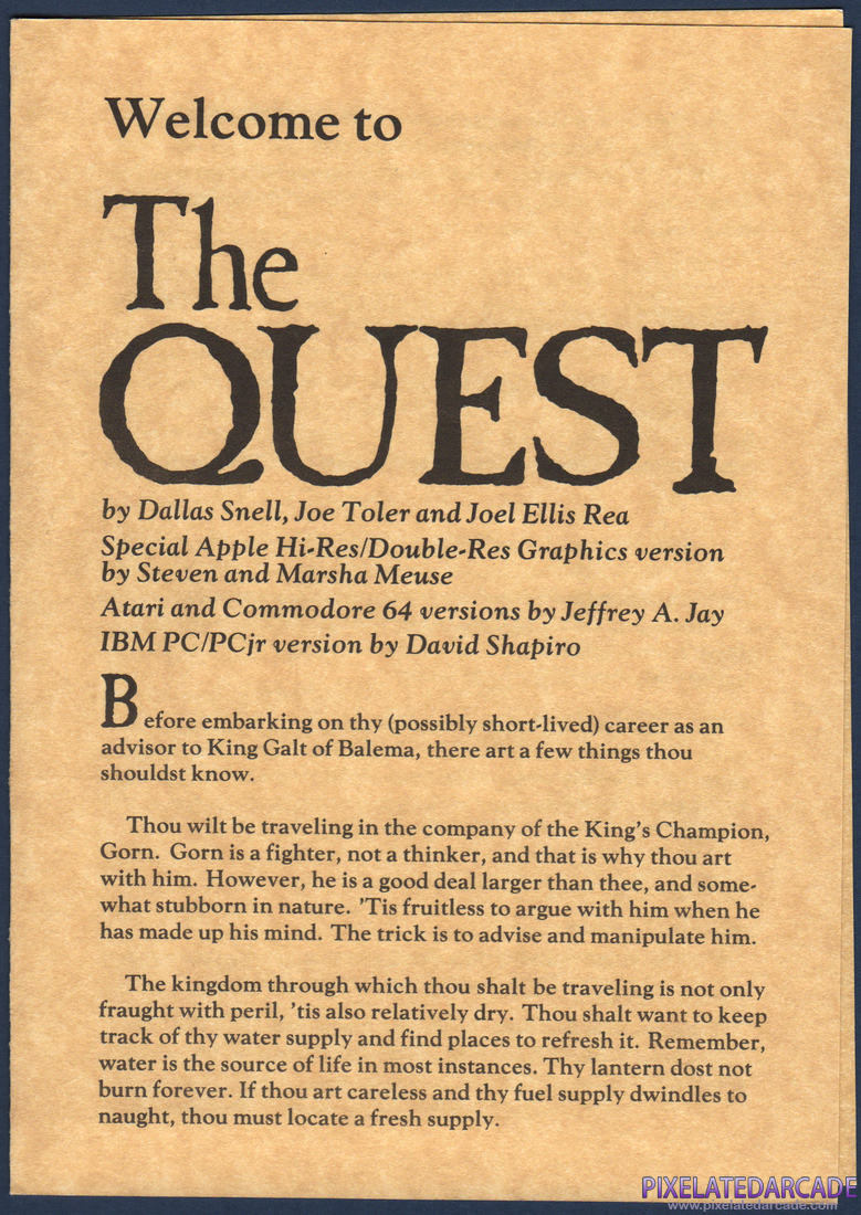 The Quest: Instruction Manual - Page 1