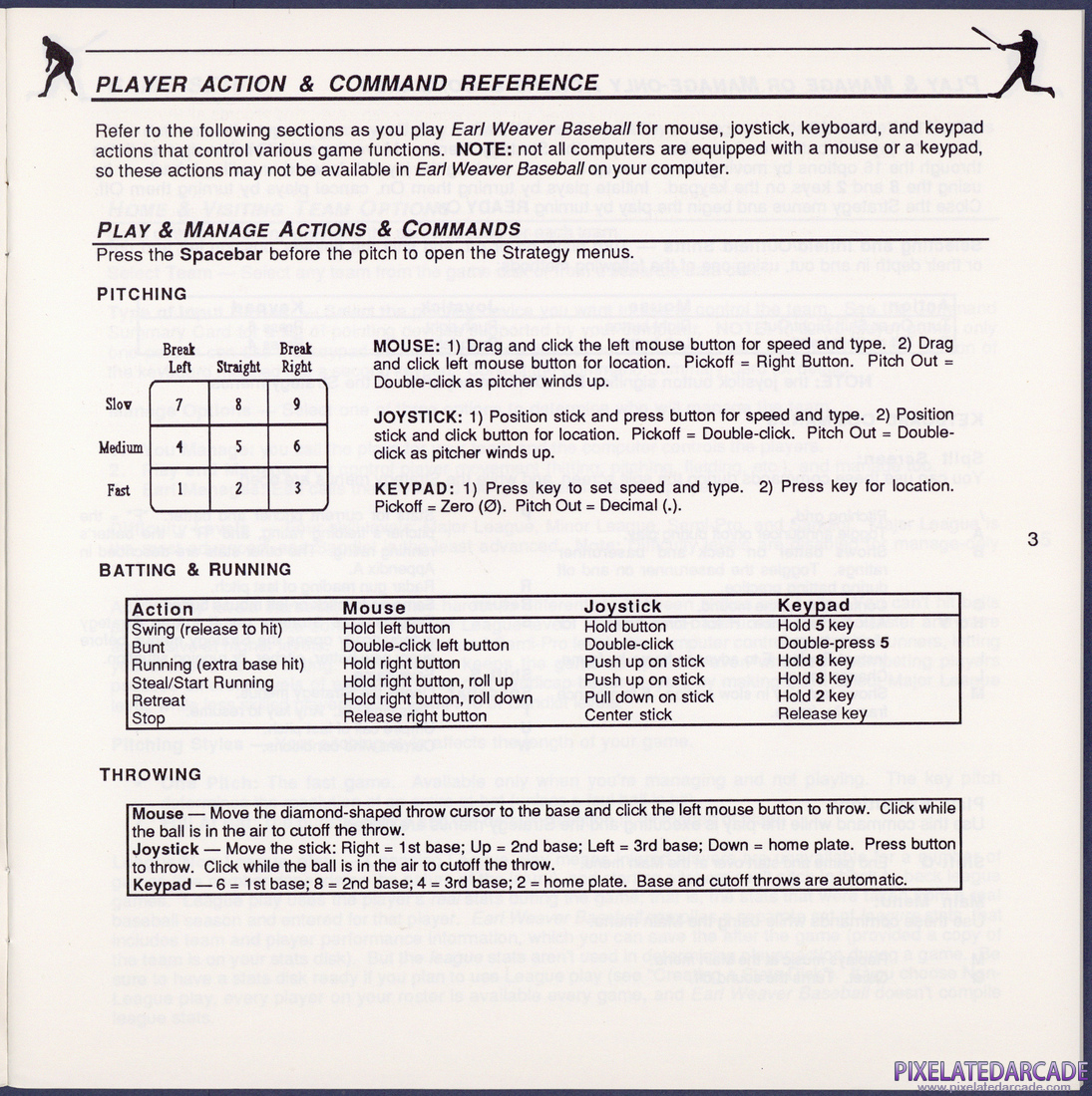 Earl Weaver Baseball: Instruction Manual - Page 3