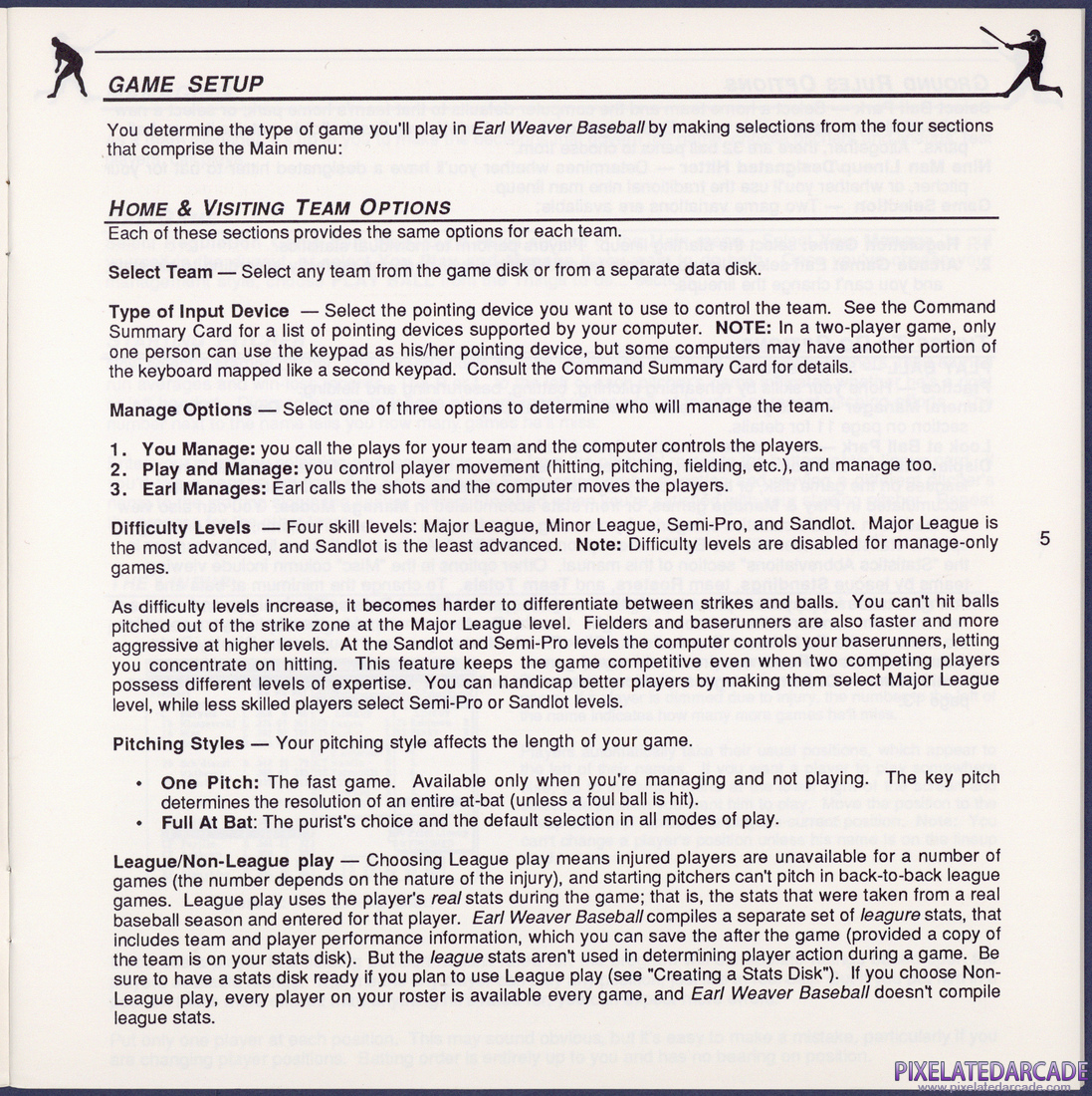 Earl Weaver Baseball: Instruction Manual - Page 5