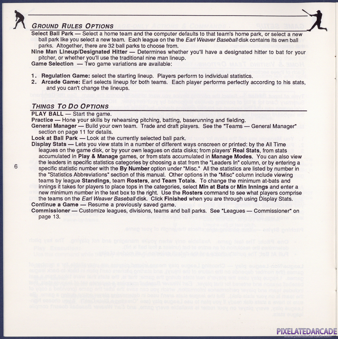 Earl Weaver Baseball: Instruction Manual - Page 6