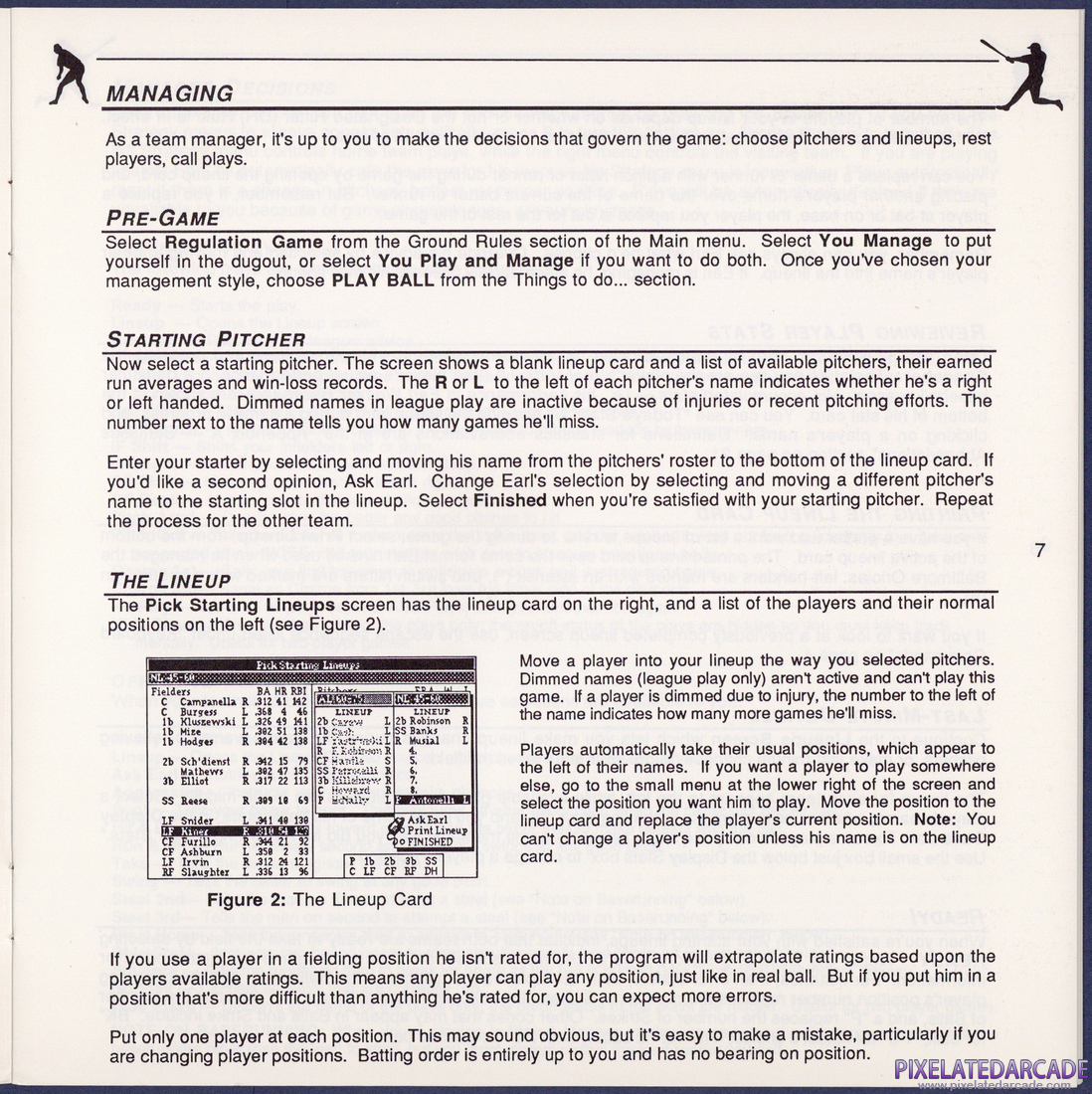 Earl Weaver Baseball: Instruction Manual - Page 7