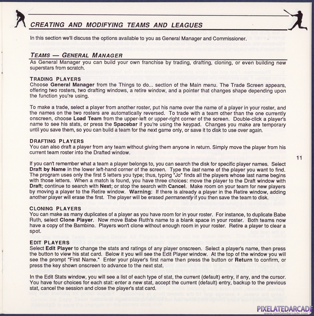 Earl Weaver Baseball: Instruction Manual - Page 11