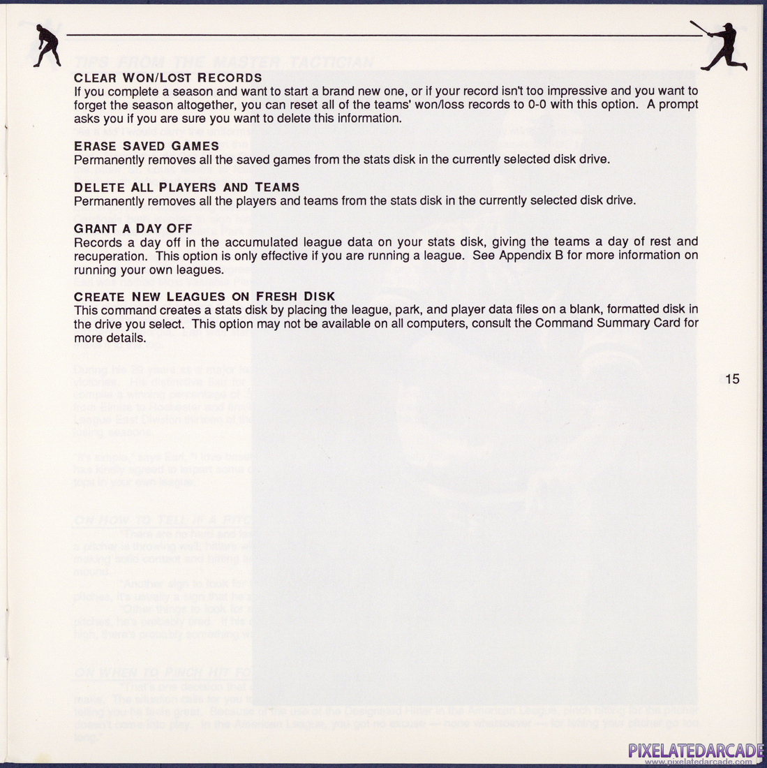 Earl Weaver Baseball: Instruction Manual - Page 15