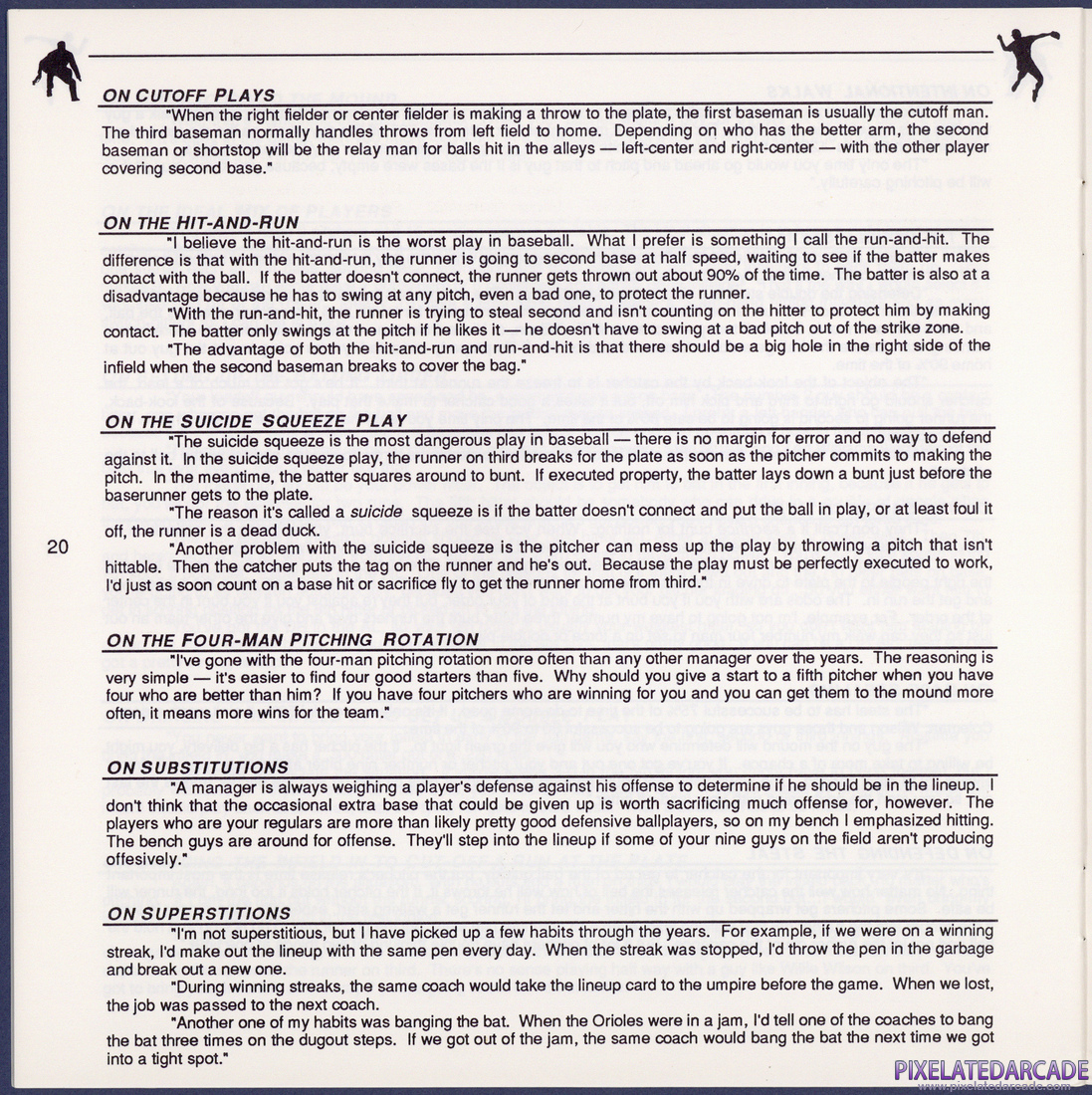 Earl Weaver Baseball: Instruction Manual - Page 20