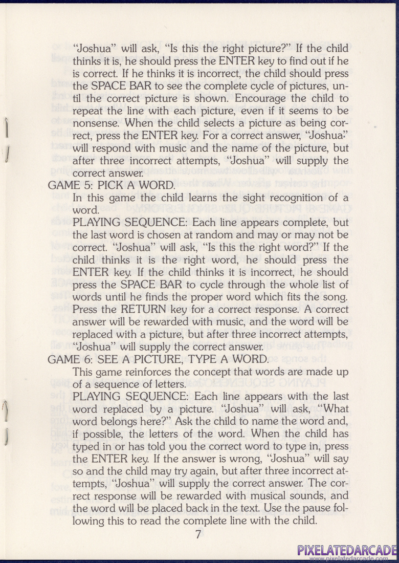 Joshua's Reading Machine: Children's Songs: Instruction Manual - Page 7