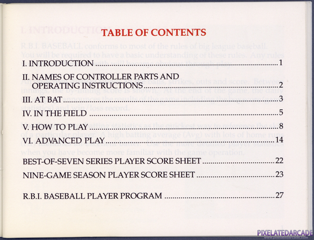 R.B.I. Baseball: Instruction Manual - Page 5