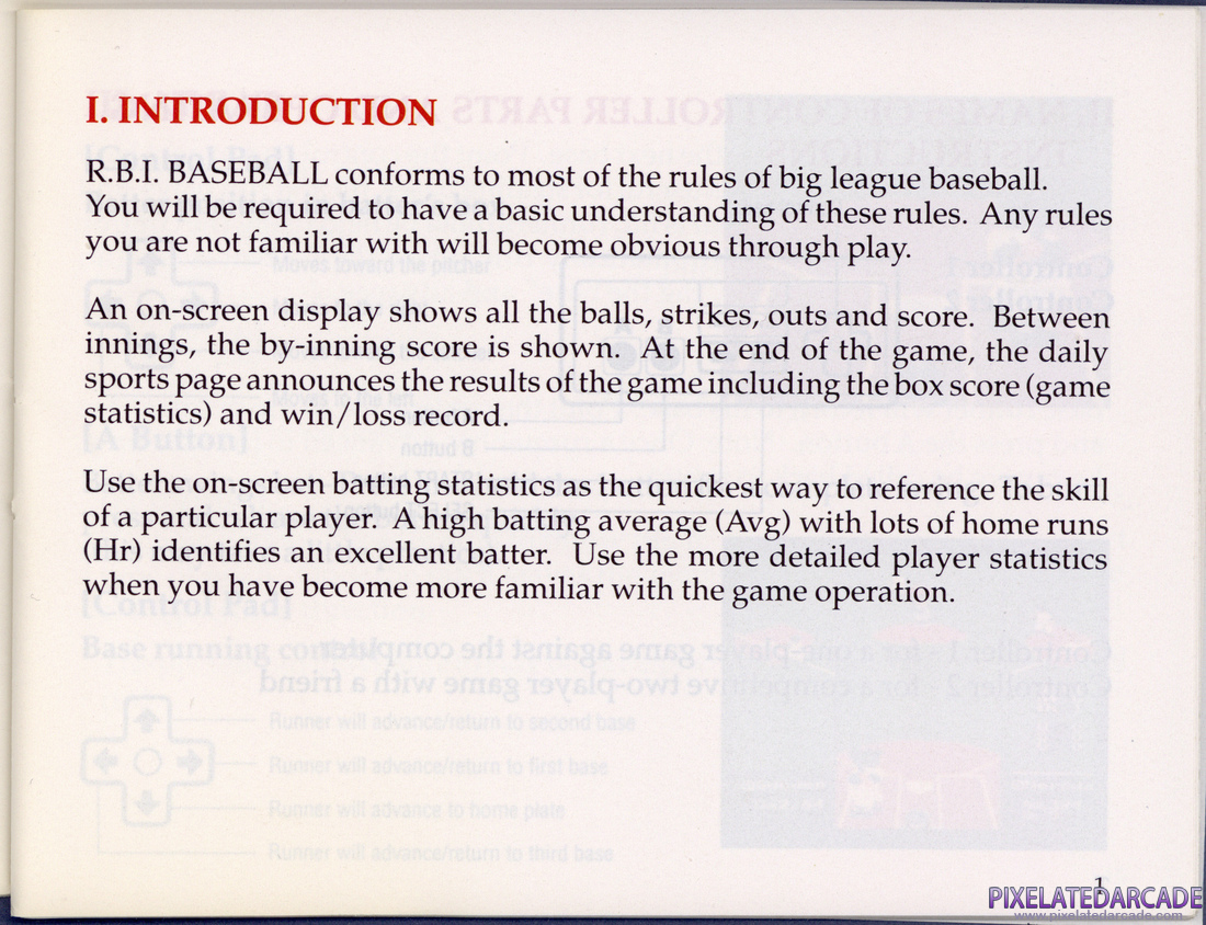 R.B.I. Baseball: Instruction Manual - Page 6