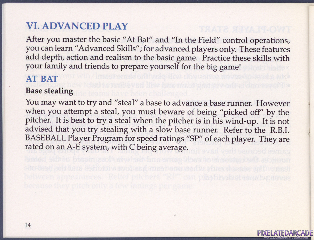 R.B.I. Baseball: Instruction Manual - Page 19