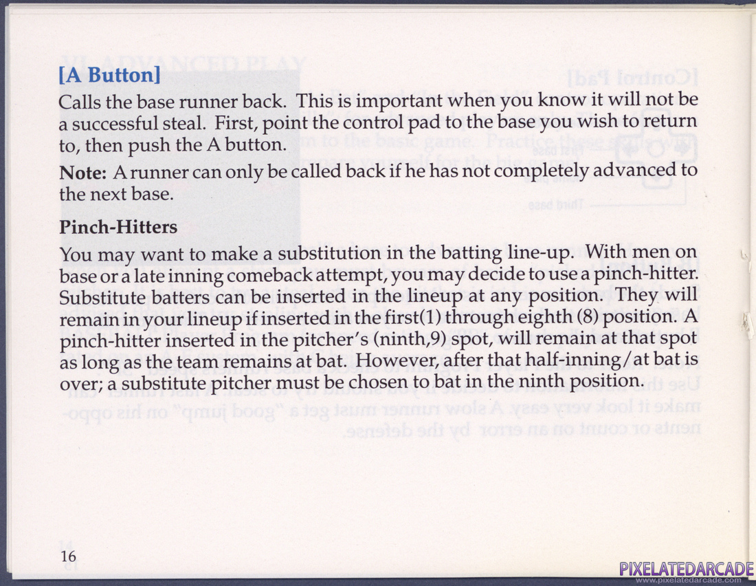 R.B.I. Baseball: Instruction Manual - Page 21