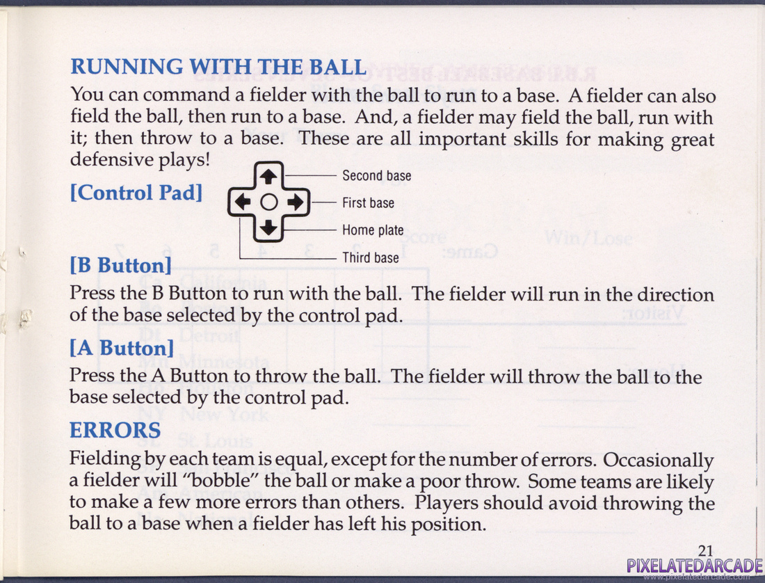 R.B.I. Baseball: Instruction Manual - Page 26