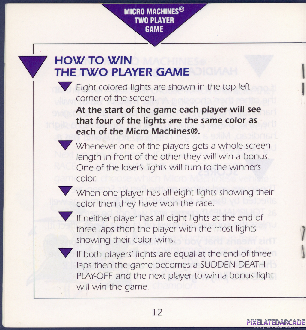 Micro Machines: Instruction Manual - Page 12