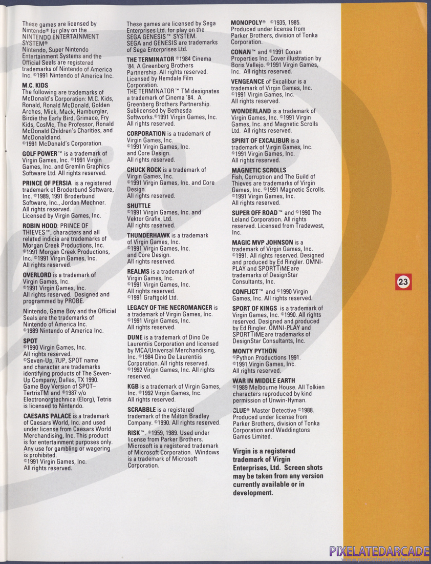Virgin Games, Inc.: 1992 Product Catalog - Page 23