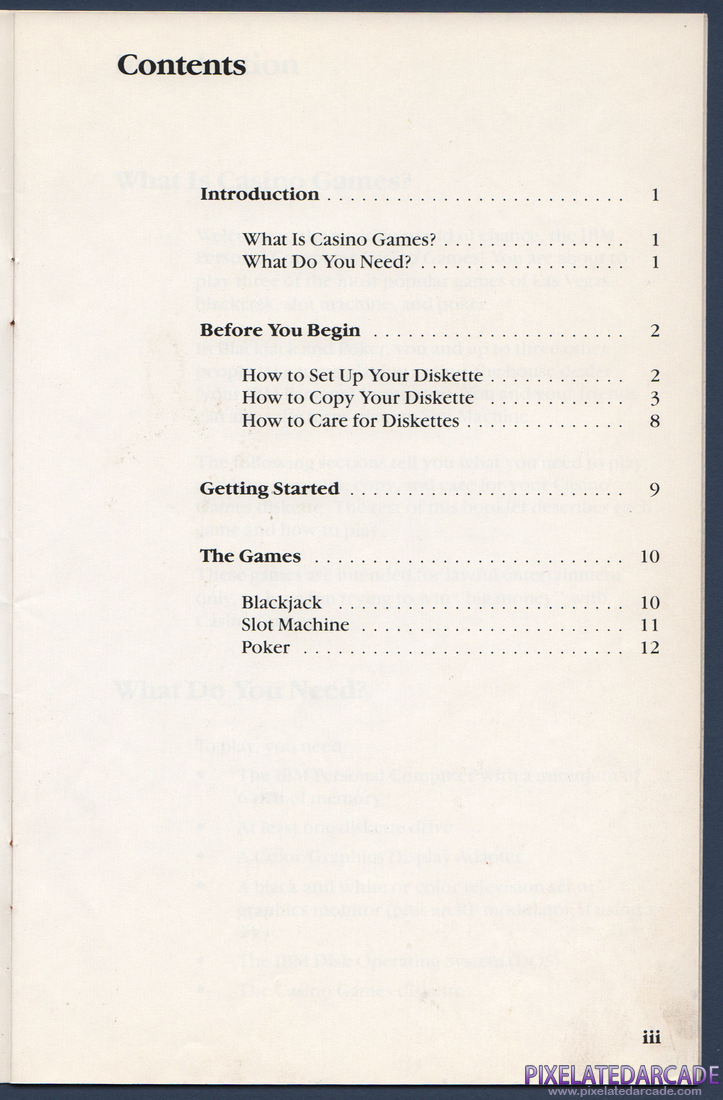 Casino Games: Instruction Manual - Page 5