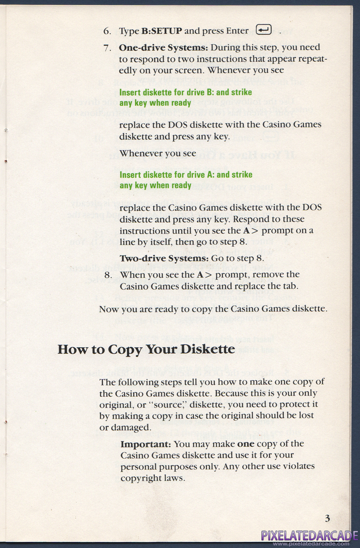 Casino Games: Instruction Manual - Page 8