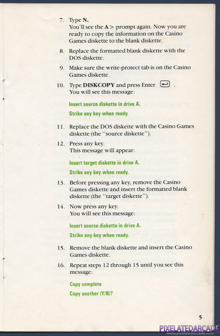 Casino Games: Instruction Manual - Page 