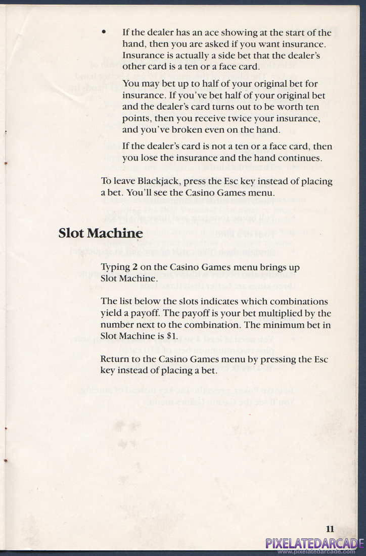 Casino Games: Instruction Manual - Page 16