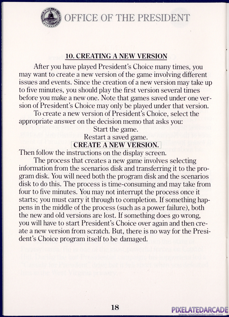 President's Choice: Instruction Manual - Page 18