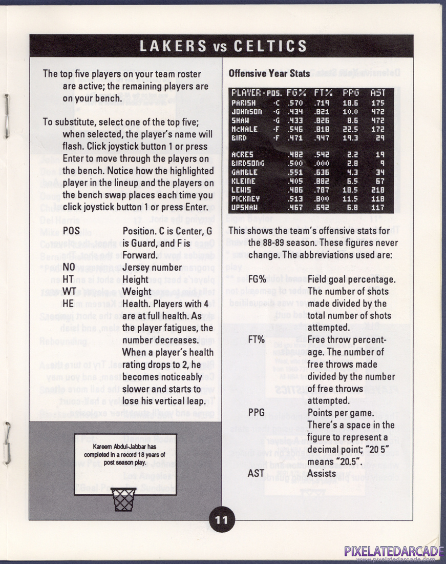 Lakers versus Celtics and the NBA Playoffs: Instruction Manual - Page 11