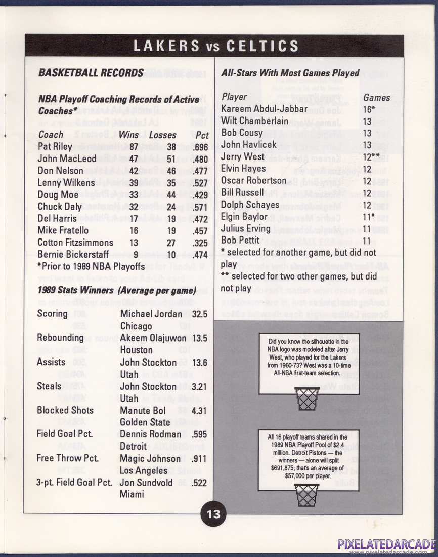 Lakers versus Celtics and the NBA Playoffs: Instruction Manual - Page 13