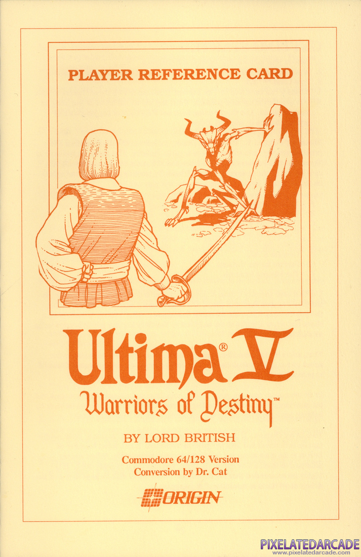 Ultima V: Warriors of Destiny: Player Reference Card - Page 1