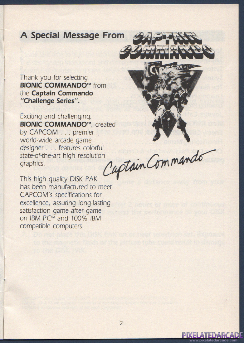 Bionic Commando: Instruction Manual - Page 2