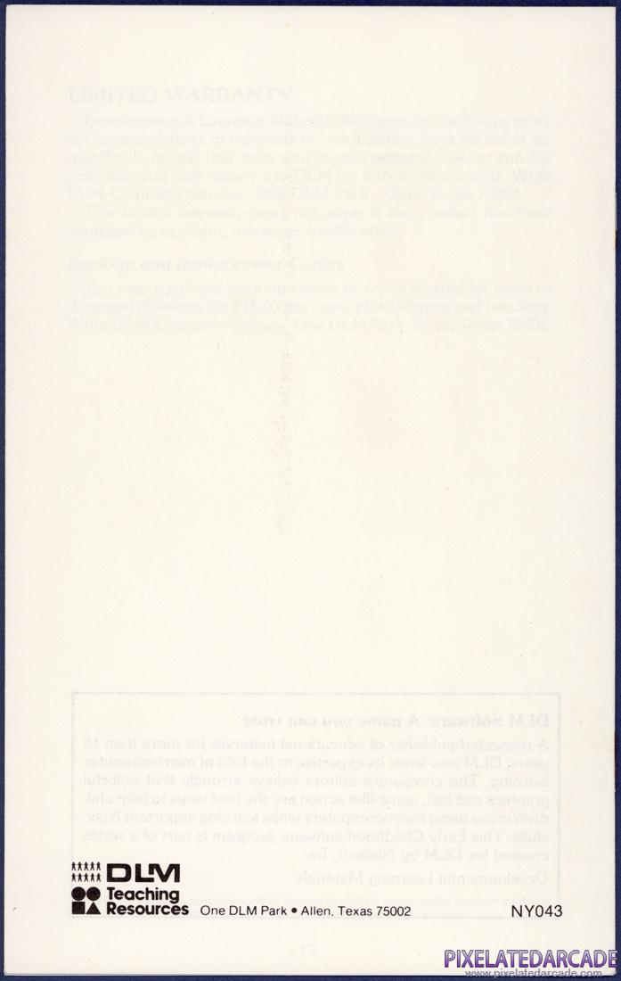 Alphabet Circus: Instruction Manual - Back Cover