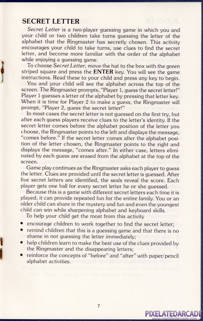 Alphabet Circus: Instruction Manual - Page 7