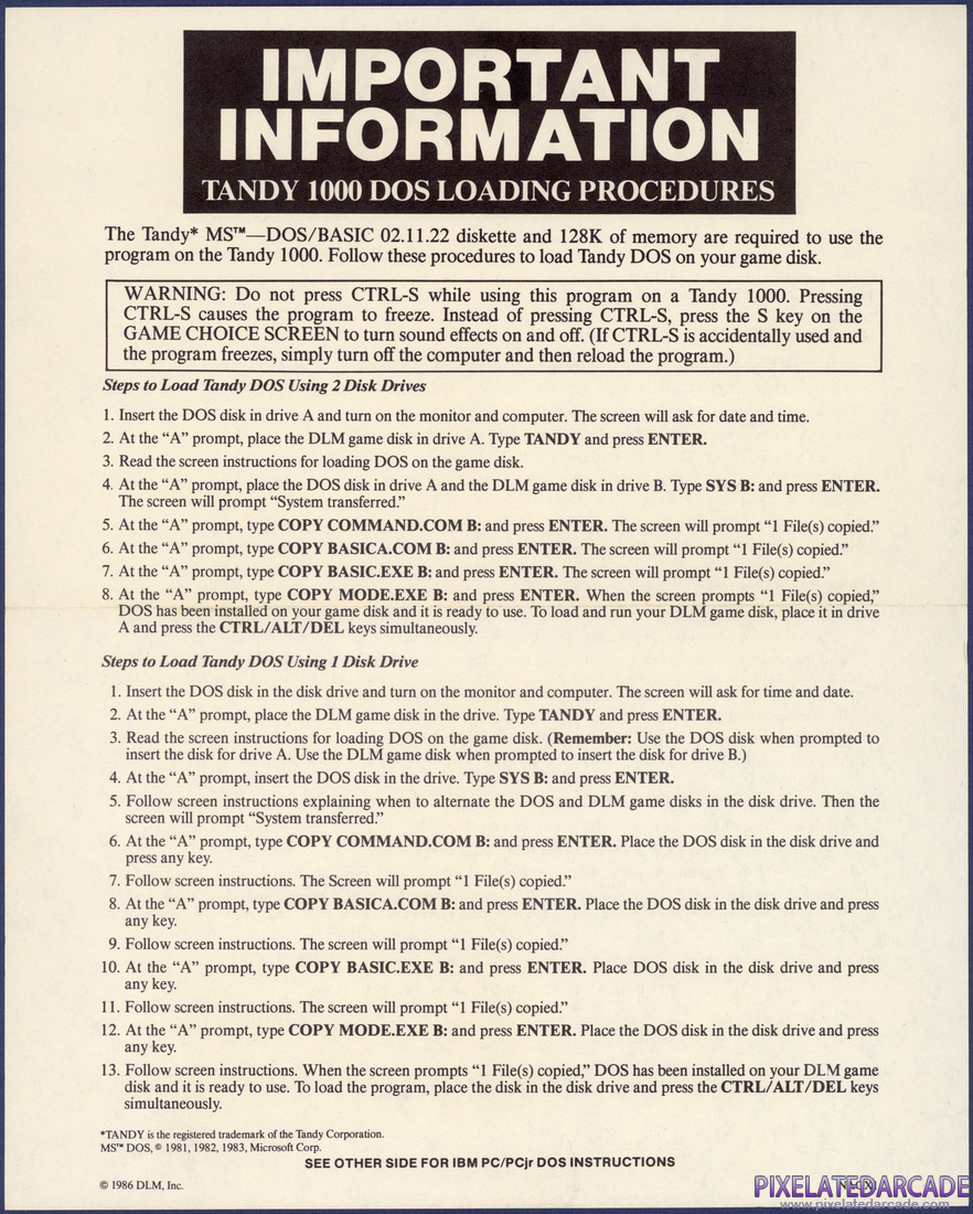 Alphabet Circus: Instruction Manual - Addendum 2 Back