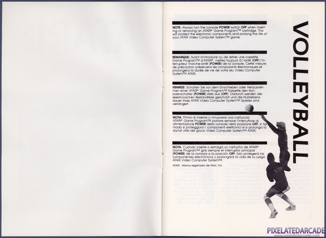 RealSports Volleyball: Instruction Manual - Page 2