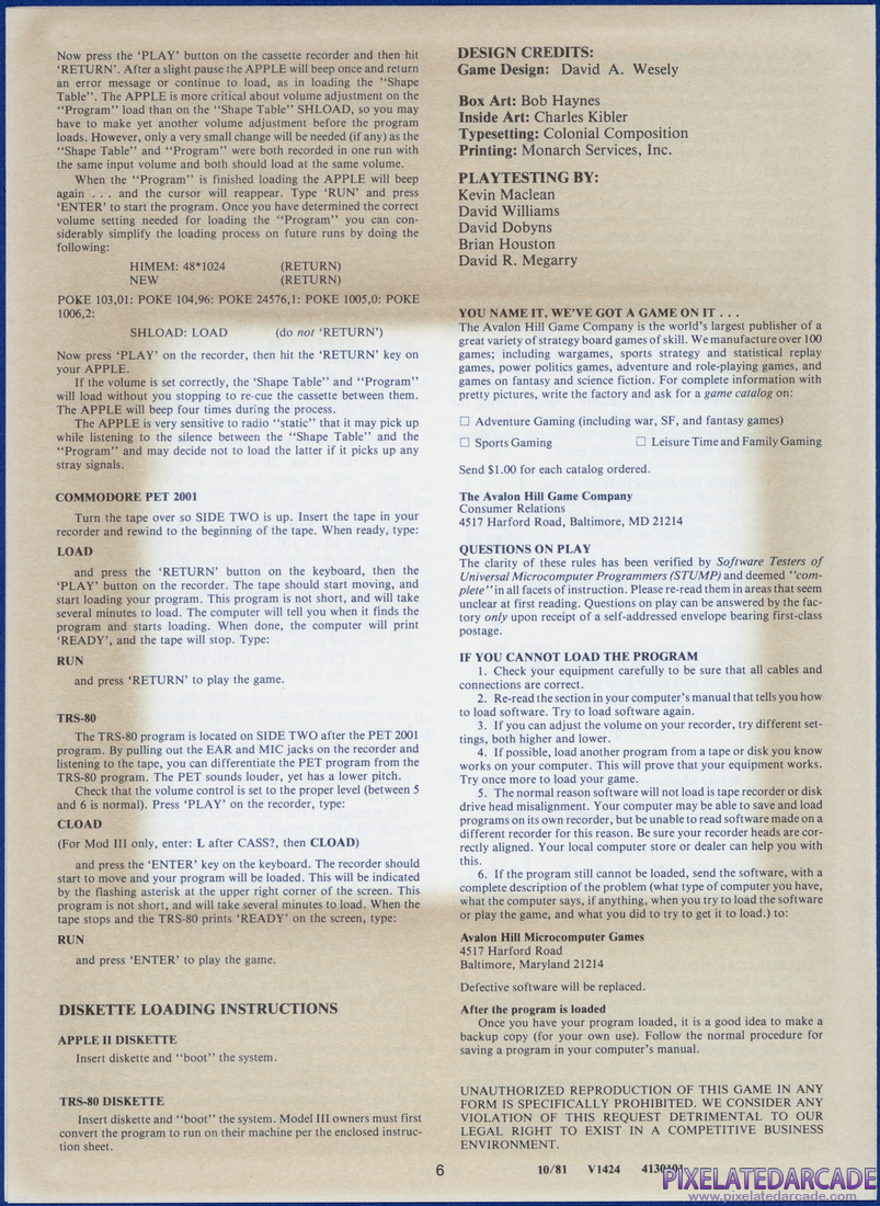 Guns of Fort Defiance: Instruction Manual - Page 6