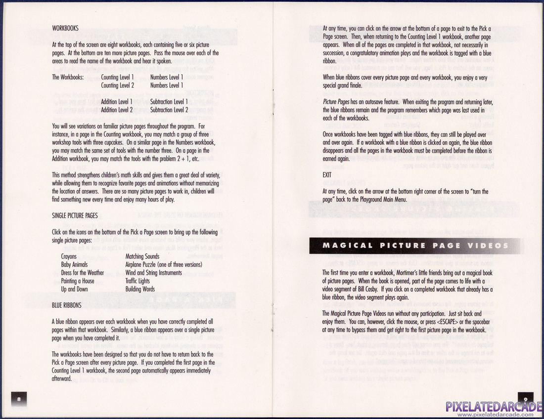 Bill Cosby's Picture Pages: Numbers and Shapes: Parents' Guide - Pages  8 - 9